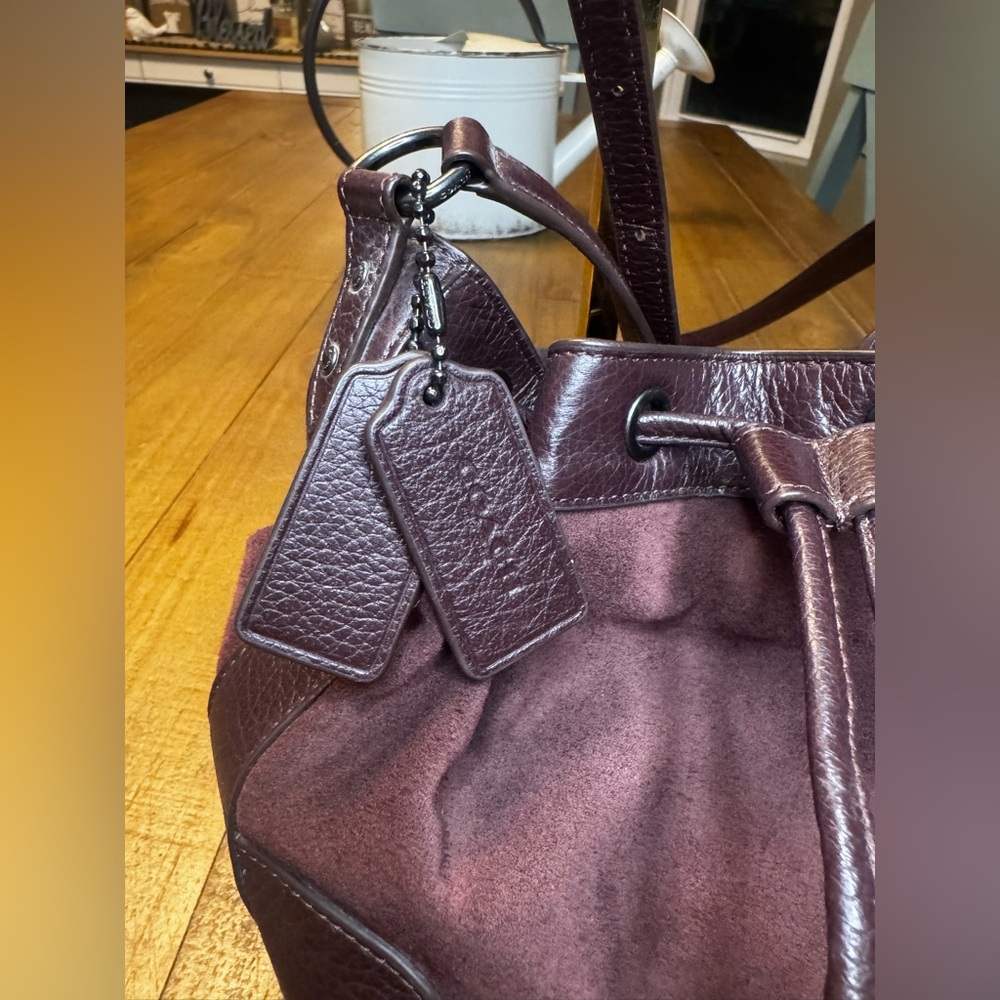COACH Pristine Baby Mickie
Drawstring Shoulder Bag Suede - Picture 3 of 11
